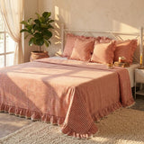 Strawberry Picnic Lace Gingham Bedcover with Cushion Covers | Butterbed | full view