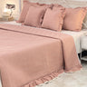 Strawberry Picnic Lace Gingham Bedcover with Cushion Covers | Butterbed | side view