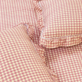 Strawberry Picnic Lace Gingham Bedcover with Cushion Covers | Butterbed | top view