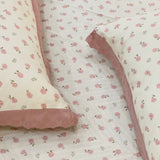 Strawberry Waffle Cotton Feel Double Bed Bedsheet Set with Soft Comfort Layer & Lace Detailed Pillow Covers (250 x 270 cm) | butterbed | top view