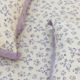 Taro Waffle Cotton Feel Double Bed Bedsheet Set with Soft Comfort Layer & Lace Detailed Pillow Covers (250 x 270 cm) | focus view