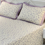 Taro Waffle Cotton Feel Double Bed Bedsheet Set with Soft Comfort Layer & Lace Detailed Pillow Covers (250 x 270 cm) | full view