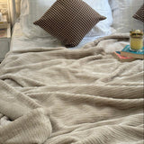 beige Textured Winter Blanket – Plush Single Layer creative view