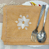 Thread Embroidered Table Napkin Set | flower design