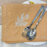 Thread Embroidered Table Napkin Set | leaf design