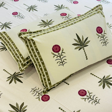 Tropical Garden Hand-blocked Cotton Bedsheet | Aesthetic Shot