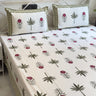 Tropical Garden Hand-blocked Cotton Bedsheet | Overall View