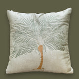 Tropical Palm Embroidered Cushion Cover | single view