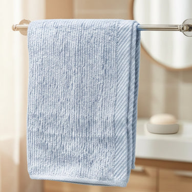 Ultra-Soft Bamboo hand Towels (Set of 2) | Sensitive Skin Special | Pastel Blue | front view