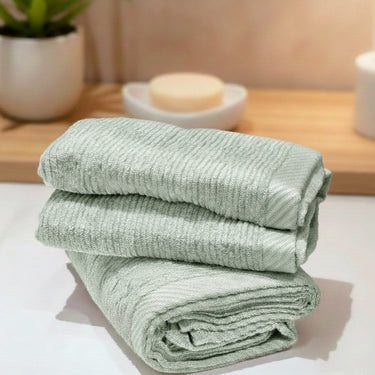 Ultra-Soft Bamboo hand Towels (Set of 2) | Sensitive Skin Special | Sage Green | creative shot
