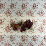 Vintage Blush Pink Floral Cotton Mix Table Cover | top view