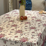 Vintage Floral Cotton Mix Table Cover | full view