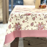 Vintage Floral Cotton Mix Table Cover | side view
