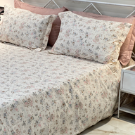 Vintage Floral Floral King Size Bedsheet Set (5 Pieces) with 4 Pillow Covers overall view