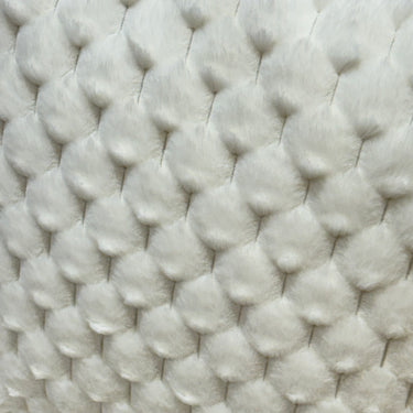 White Textured Faux Fur Cushion – Single Piece closeup view