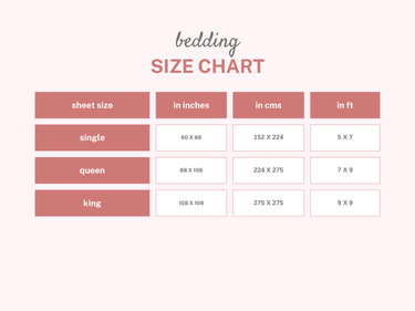 bedsheet size information