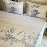  beige & blue pure cotton bedsheet | side view