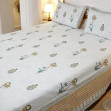 hand block printed premium cotton king size bedsheet | side view