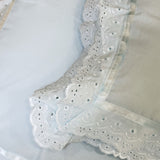 blue cotton pillow cover with lace frills | Creative shot