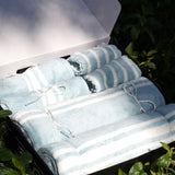 blue feather soft gifting towel set | overall view 
