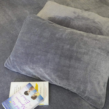 blue warm velvet king size bedsheet | focus view