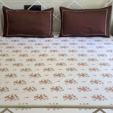 brown contrast 400tc bedsheet | Front View 