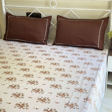 brown contrast 400tc bedsheet | Side View 