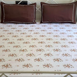brown contrast 400tc pure cotton bedsheet | front view