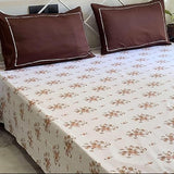 brown contrast 400tc pure cotton bedsheet | full view