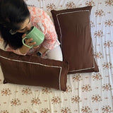 brown contrast 400tc pure cotton bedsheet | top view