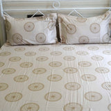 coffee mandala motif 600tc cotton bedsheet | front view