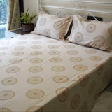 coffee mandala motif 600tc cotton bedsheet | side view