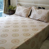 coffee mandala motif 600tc cotton bedsheet | side view