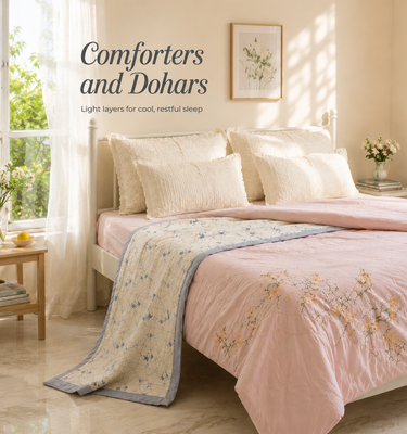 comforter and dohar banner - mobile view