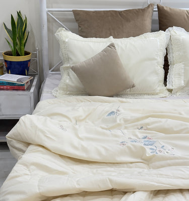 cream milk fibre ac comforter | creative view