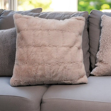 faux fur 16 x 16 cushion cover - front view
