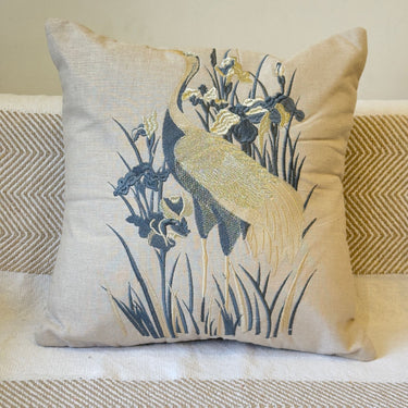 flamingo embroidered cushion cover | Front View