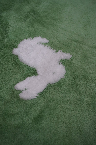 green bunny microfiber hand towel | focus view