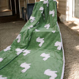 green bunny microfiber hand towel | front view