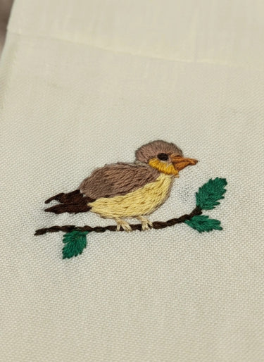 handmade embroidery dining set of 6 | embroidery detail view