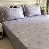 mauve 600TC Cotton Bedsheet with white floral print | Overall View