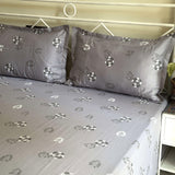 mauve 600TC Cotton Bedsheet with white floral print | Side View