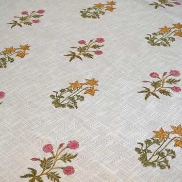 multicolor jute cotton king size hand blocked bedsheet | focus view