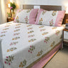 multicolor jute cotton king size hand blocked bedsheet | full view