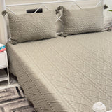 olive knitted bedcover set | Overall View