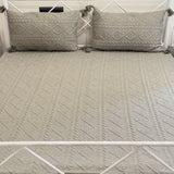 olive knitted bedcover set | frontView