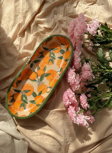 orange decoupage handmade tray | creative view 