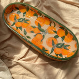 orange decoupage handmade tray | full view 