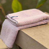 pink antibacterial and soft bamboo towel | side view