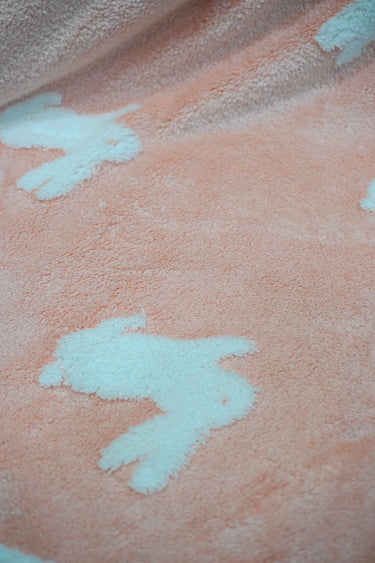 soft pink bunny microfiber hand towel | focus view